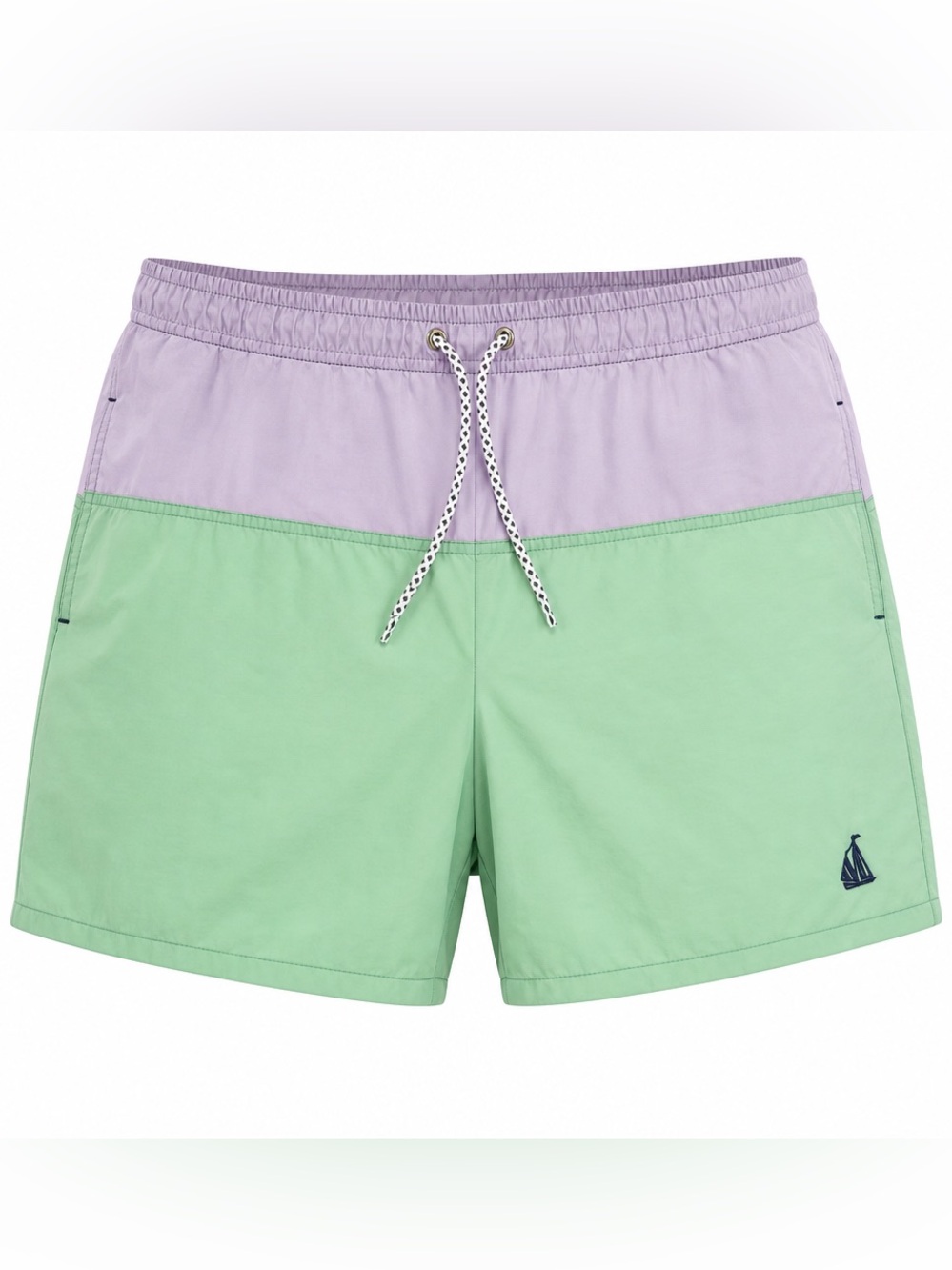 Vintage Morro Bay Colorblock Swim Trunks Purple Green Medium